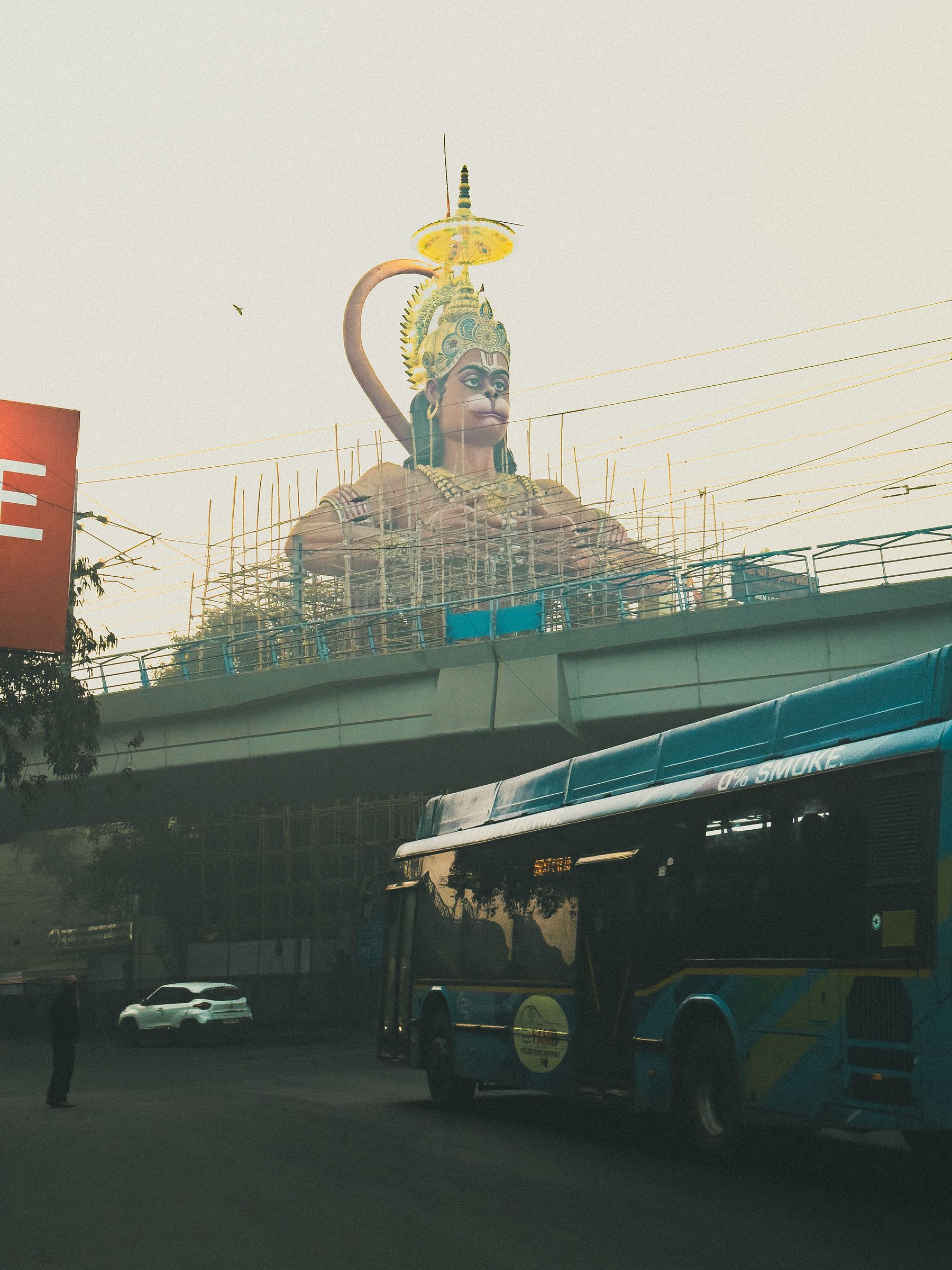 Hanuman Statue Above Bus